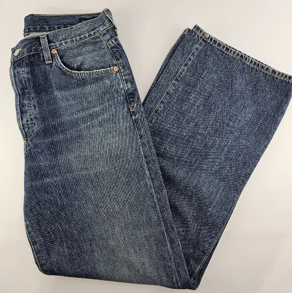 Citizens of Humanity Flavie Blue Rose High-Rise Wide-Leg Button Fly Size 29 - Picture 10 of 15